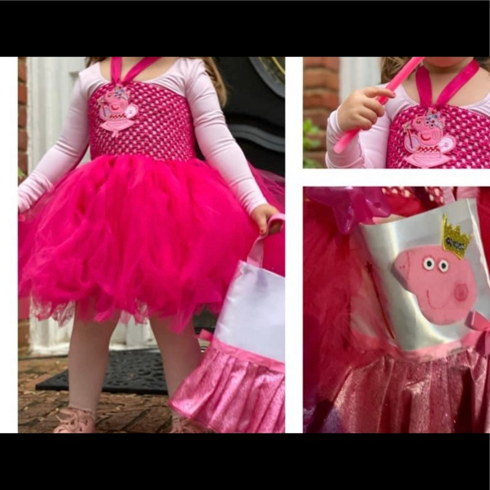 Little girl peppa pig costume